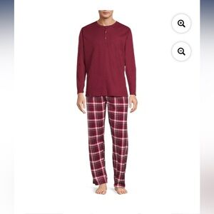 Isotoner Men's Thermal Top and Micro Fleece Pant Sleep Set, Size M